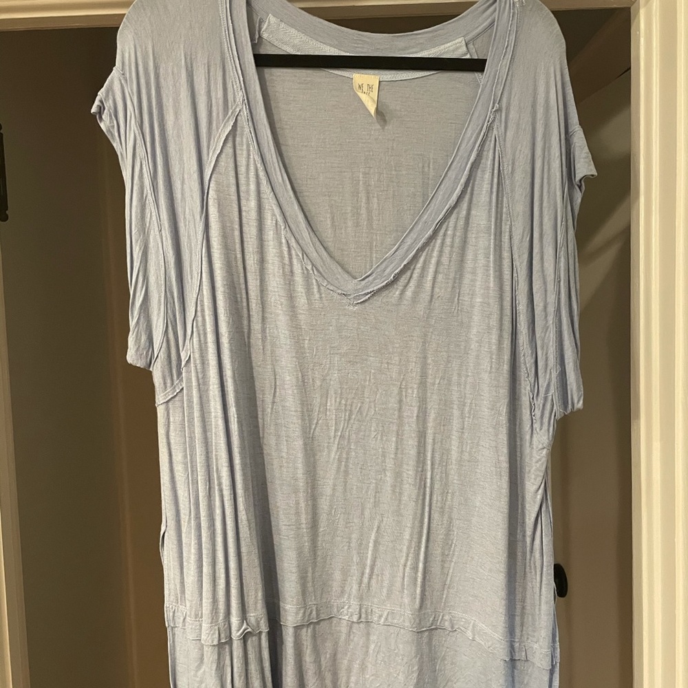 Light Blue Flowy Free People Tee